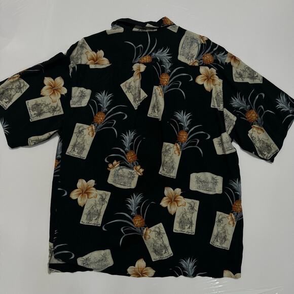 Vintage Men’s Large Silk Hawaiian Button Down Shirt Jamaica Jaxx - Picture 6 of 11